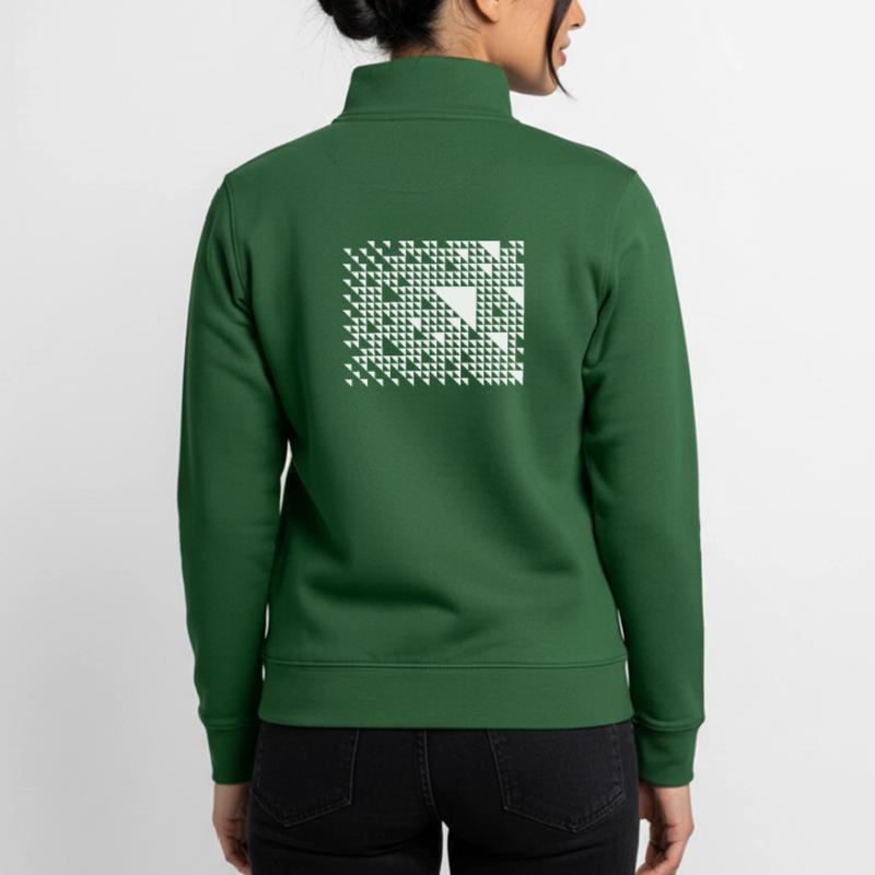 Triangular Mosaic Grid Unisex Organic Zip Sweatshirt by Stanley/Stella