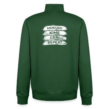 Mokuso Kime Geri Wiederholen - Unisex Organic Zip Sweatshirt von Stanley/Stella - Flaschengrün - Hinten - AI Model Male 185 dark (185cm)