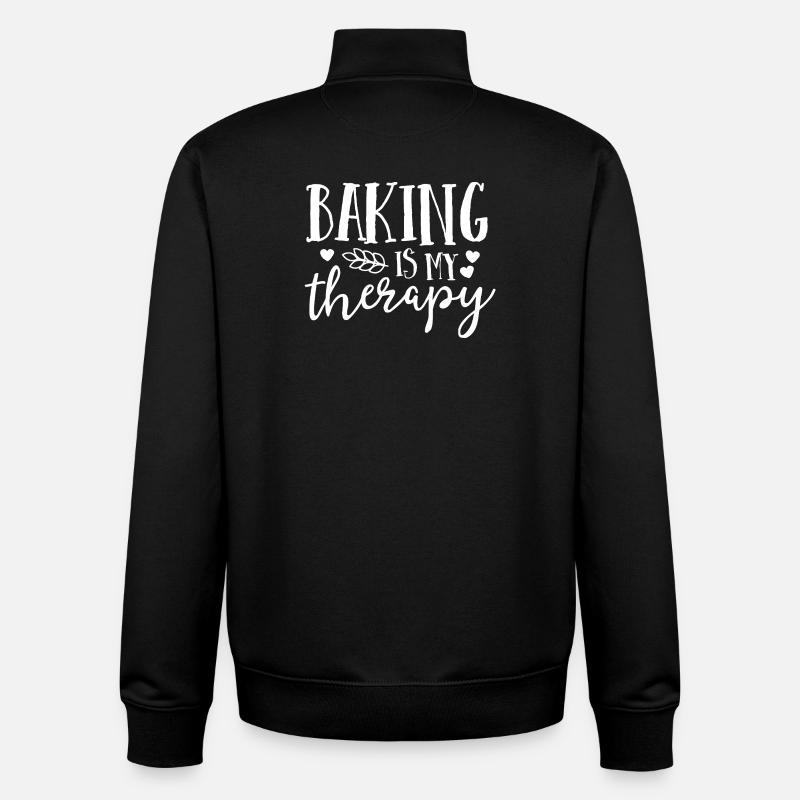 Baking Is My Therapy - Unisex Organic Zip Sweatshirt by Stanley/Stella - black