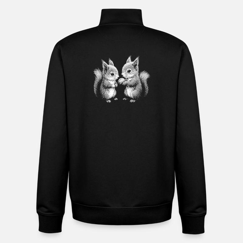 Squirrel - Unisex Organic Zip Sweatshirt by Stanley/Stella - black