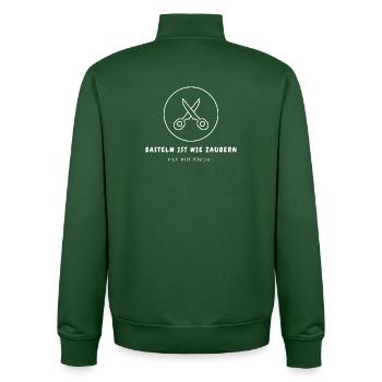 Basteln ist wie Zaubern nur mit Kleber - Lustiges  - Unisex Organic Zip Sweatshirt von Stanley/Stella - Flaschengrün - Hinten - AI Model Male 185 dark (185cm)