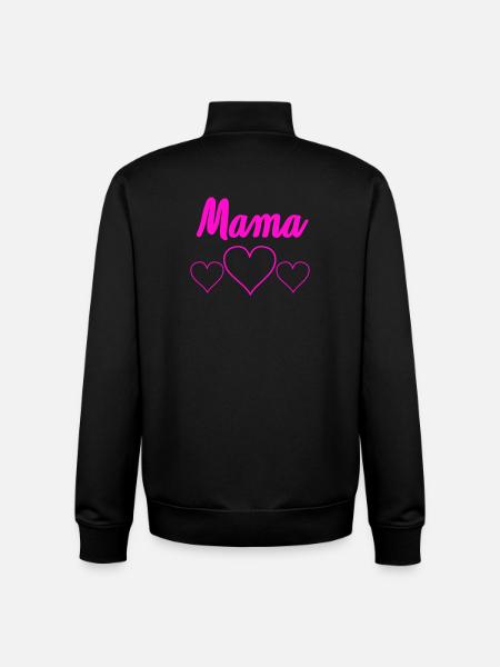 Mom Hearts Pink Hearts Design - Unisex Organic Zip Sweatshirt by Stanley/Stella - black
