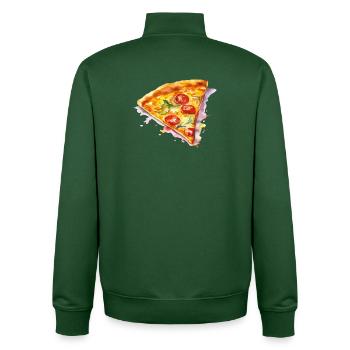 Tranche de pizza aquarelle - Sweat zippé unisexe en coton bio Stanley/Stella - vert bouteille - Dos - AI Model Male 185 dark (185cm)