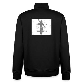 Woman of Grace and Strength  - Unisex Organic Zip Sweatshirt by Stanley/Stella - black - Back - AI Model Male 185 light (185cm)