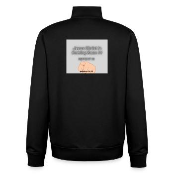 Jesus Christus kommt bald !! - Unisex Organic Zip Sweatshirt von Stanley/Stella - Schwarz - Hinten - AI Model Male 185 light (185cm)