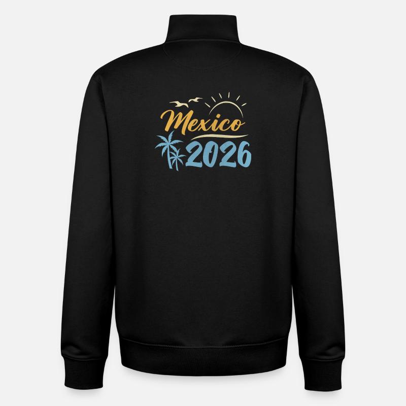 Mexique 2026 - Sweat zippé unisexe en coton bio Stanley/Stella - noir