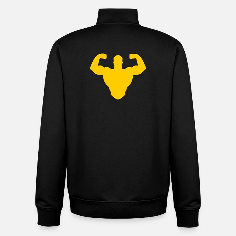 Bodybuilder Silhouette – Doppelte Bizepsstärke - Unisex Organic Zip Sweatshirt von Stanley/Stella - Schwarz