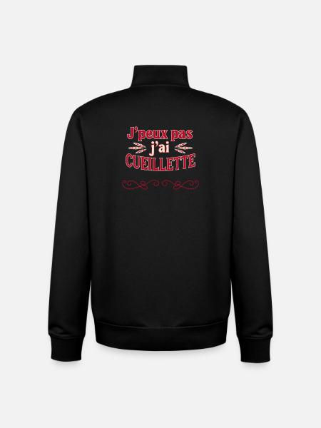 J'peux pas j'ai cuellelette - Sweat zippé unisexe en coton bio Stanley/Stella - noir