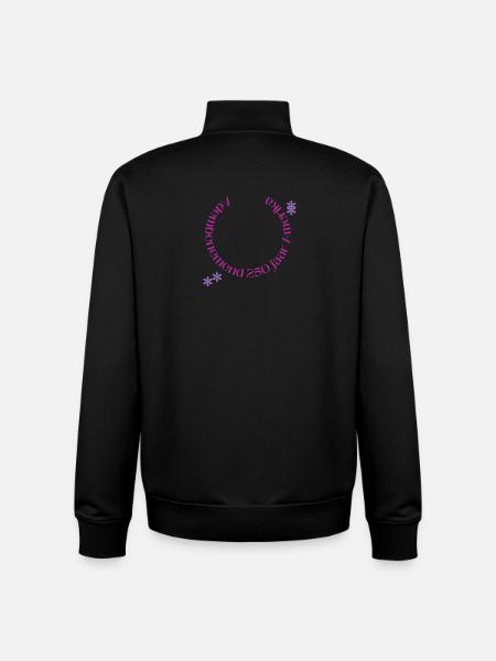 Texte circulaire 250 ans d’histoire - Sweat zippé unisexe en coton bio Stanley/Stella - noir