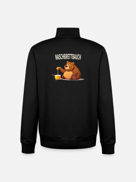 Naschbrettbauch Lustiger Honigbär - Unisex Organic Zip Sweatshirt von Stanley/Stella - Schwarz