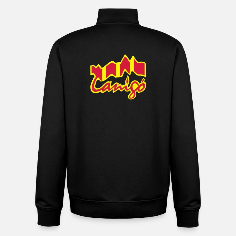 canigo catala - Sweat zippé unisexe en coton bio Stanley/Stella - noir