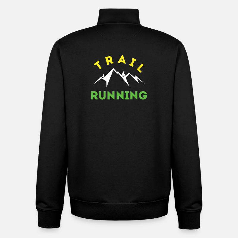 Trail Running - Sweat zippé unisexe en coton bio Stanley/Stella - noir