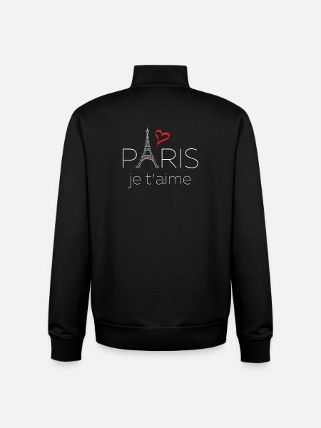 Paris Je T'aime - Unisex Organic Zip Sweatshirt by Stanley/Stella - black