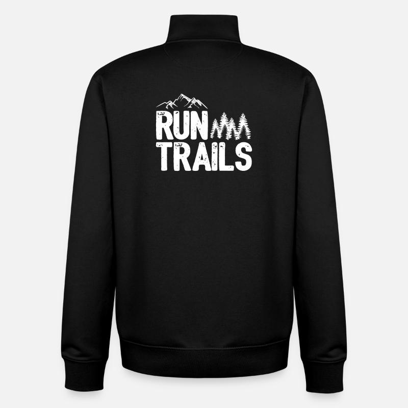 Run Trails - Unisex Organic Zip Sweatshirt by Stanley/Stella - black