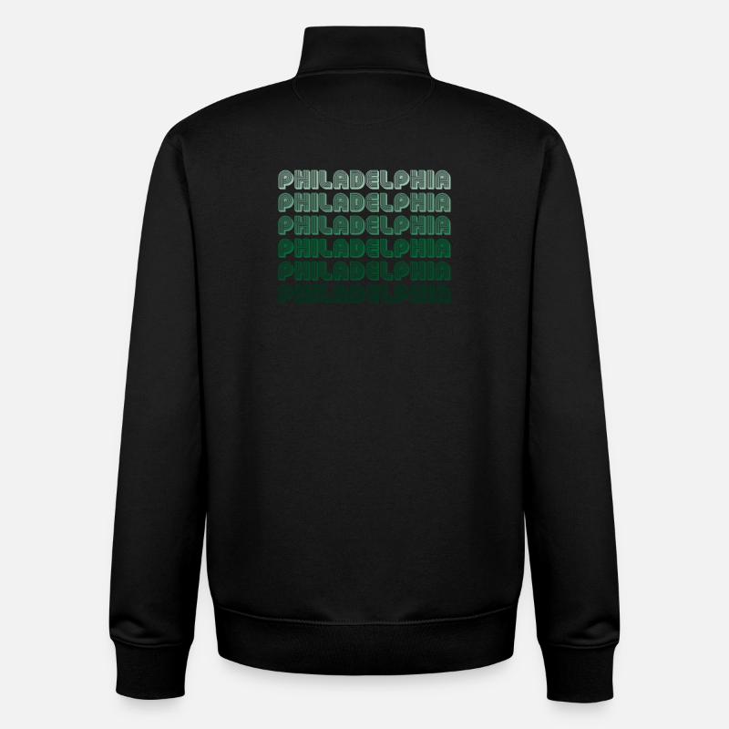 Philadelphia Typography Gradient - Unisex Organic Zip Sweatshirt by Stanley/Stella - black