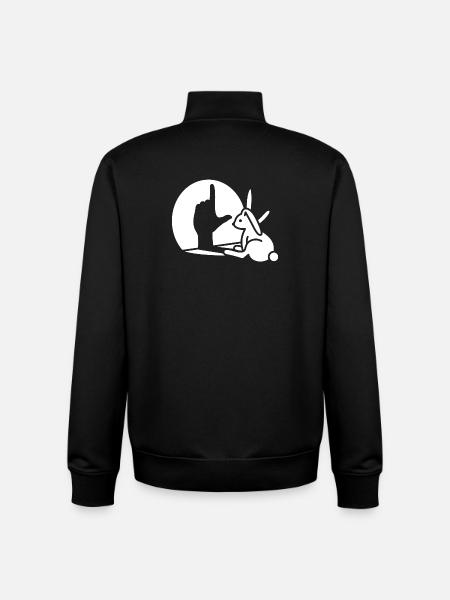 Rabbit shadow hand Loser Misfit hand sign language - Unisex Organic Zip Sweatshirt by Stanley/Stella - black