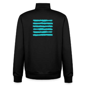 The Blue Line - Stripe Design - Unisex Organic Zip Sweatshirt by Stanley/Stella - black - Back - AI Model Male 185 light (185cm)