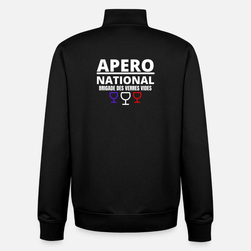 apéro, apéro national, picole nationale - Sweat zippé unisexe en coton bio Stanley/Stella - noir