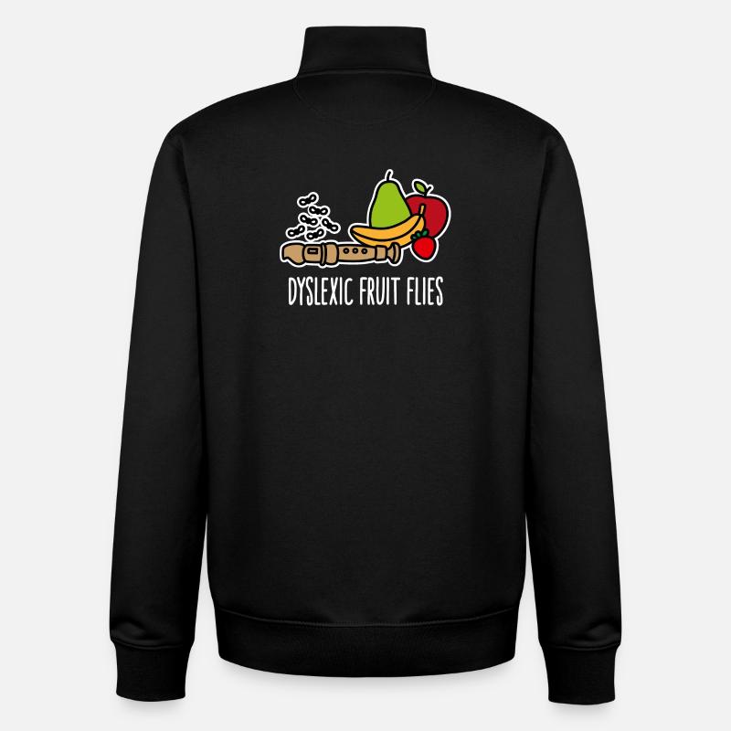 Dyslexia Dyslexic fruit flies Dyslexic - Unisex Organic Zip Sweatshirt by Stanley/Stella - black