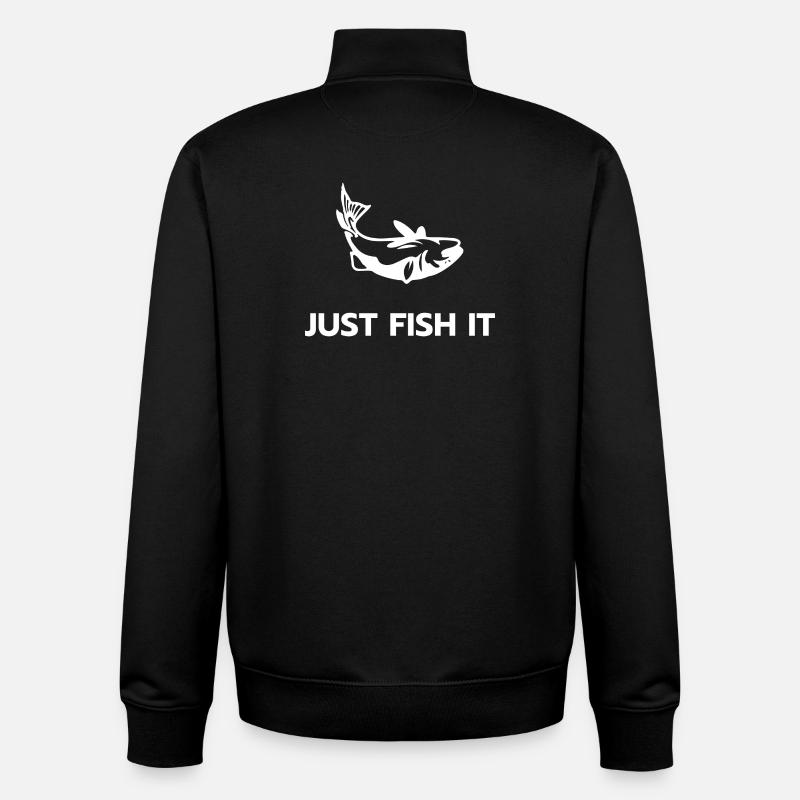 Just fish it - Sweat zippé unisexe en coton bio Stanley/Stella - noir