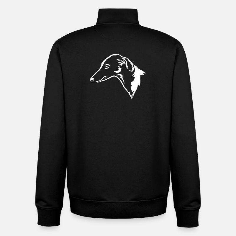 Azawakh Head « Black Edition » - Sweat zippé unisexe en coton bio Stanley/Stella - noir