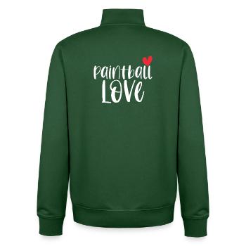 Paintball Love Paintballer Gotcha Gift - Unisex Organic Zip Sweatshirt by Stanley/Stella - bottle green - Back - AI Model Male 185 dark (185cm)