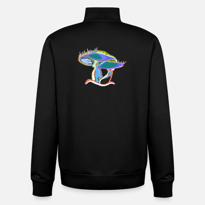 Bunter Pilztraum - Unisex Organic Zip Sweatshirt von Stanley/Stella - Schwarz