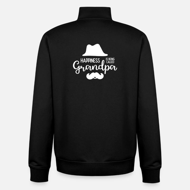 Happines est appelé grand-père - Sweat zippé unisexe en coton bio Stanley/Stella - noir