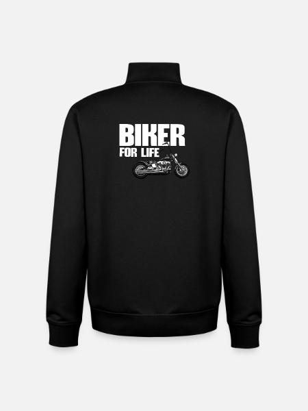 Biker For Life - Unisex Organic Zip Sweatshirt by Stanley/Stella - black