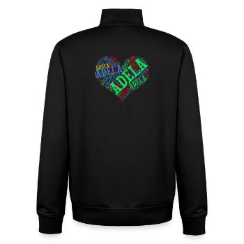 t-shirt Adela heart word cloud t-shirt gift - Unisex Organic Zip Sweatshirt by Stanley/Stella - black - Back - AI Model Male 185 light (185cm)