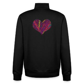t-shirt Sicilia Acquedolci word cloud heart - Unisex Organic Zip Sweatshirt by Stanley/Stella - black - Back - AI Model Male 185 light (185cm)