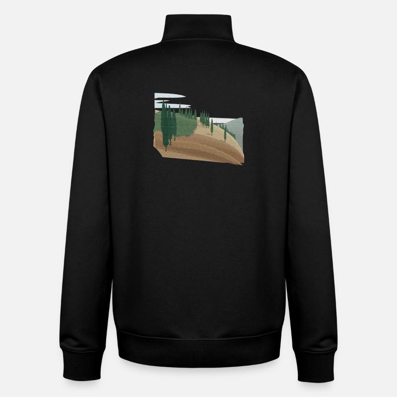 Pinienwald Hügellandschaft mit Struktur (modific.) - Unisex Organic Zip Sweatshirt von Stanley/Stella - Schwarz