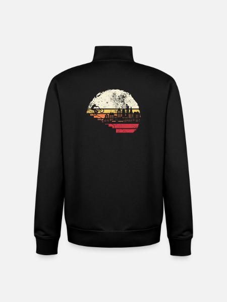 City Skyline Sunset - Unisex Organic Zip Sweatshirt by Stanley/Stella - black