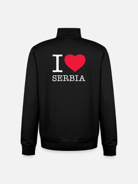 J’AIME LA SERBIE Serbien - Sweat zippé unisexe en coton bio Stanley/Stella - noir