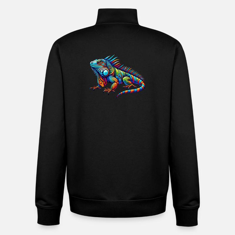 Leguan - Unisex Organic Zip Sweatshirt von Stanley/Stella - Schwarz