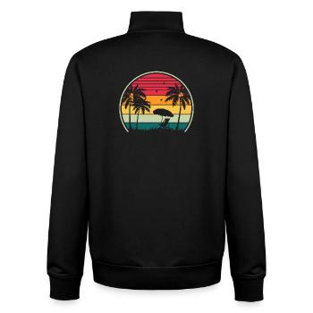 Retro Beach Sunset - Unisex Organic Zip Sweatshirt von Stanley/Stella - Schwarz - Hinten - AI Model Male 185 light (185cm)