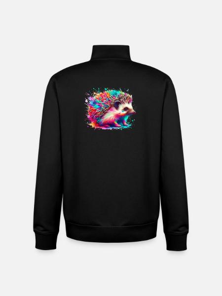 Hérisson - Sweat zippé unisexe en coton bio Stanley/Stella - noir
