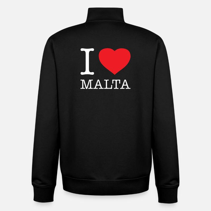 J’ADORE MALTE - Sweat zippé unisexe en coton bio Stanley/Stella - noir