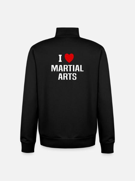 I love martial arts - Unisex Organic Zip Sweatshirt by Stanley/Stella - black
