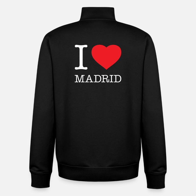 J’ADORE MADRID - Sweat zippé unisexe en coton bio Stanley/Stella - noir