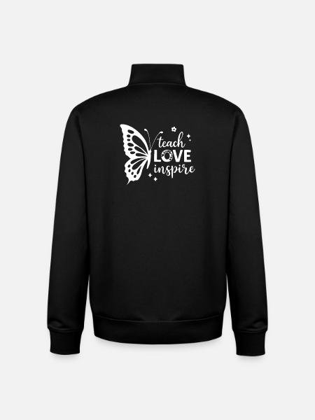 Empowering Butterfly Motif with Inspirational Text - Unisex Organic Zip Sweatshirt by Stanley/Stella - black