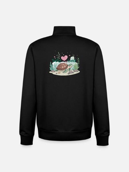 Turtle lovers - Unisex Organic Zip Sweatshirt by Stanley/Stella - black