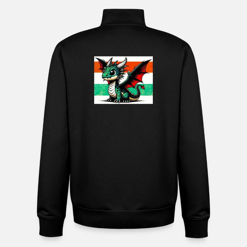 dragon - Sweat zippé unisexe en coton bio Stanley/Stella - noir