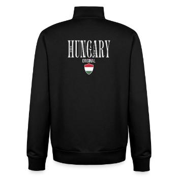 Original from Hungary, born in Hungary - Unisex Organic Zip Sweatshirt by Stanley/Stella - black - Back - AI Model Male 185 light (185cm)