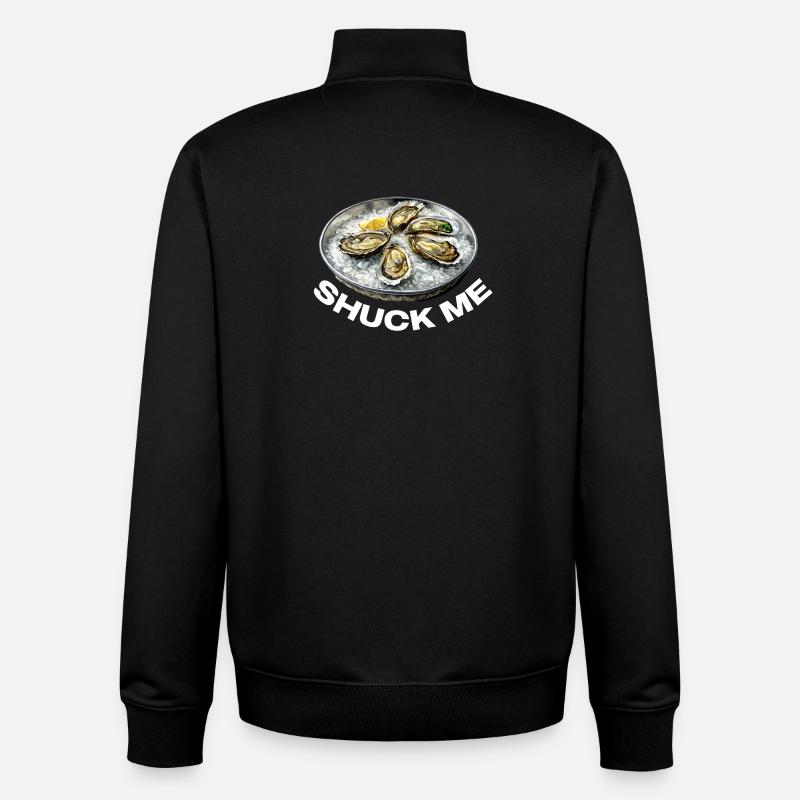 Oysters with lemon topping - Unisex Organic Zip Sweatshirt by Stanley/Stella - black