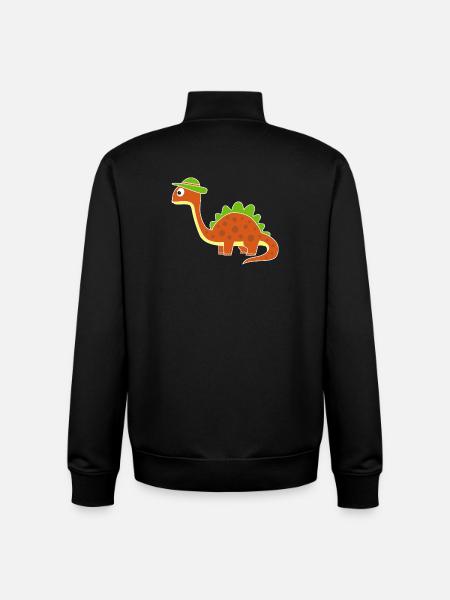 Funny dinosaur with dots - Unisex Organic Zip Sweatshirt by Stanley/Stella - black