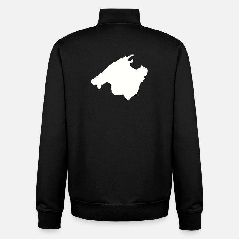 Malle Outline - Sweat zippé unisexe en coton bio Stanley/Stella - noir