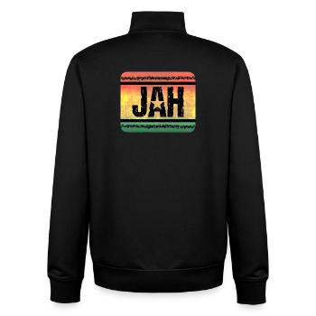 Jah Star dans le style Reggae Vintage - Sweat zippé unisexe en coton bio Stanley/Stella - noir - Dos - AI Model Male 185 light (185cm)