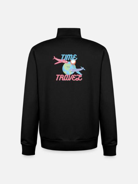Time to Travel - Unisex Organic Zip Sweatshirt by Stanley/Stella - black