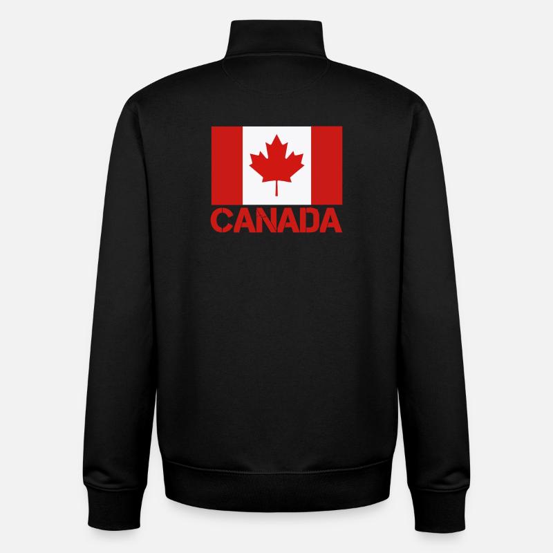 Maple Leaf Canada Flag Art - Unisex Organic Zip Sweatshirt by Stanley/Stella - black